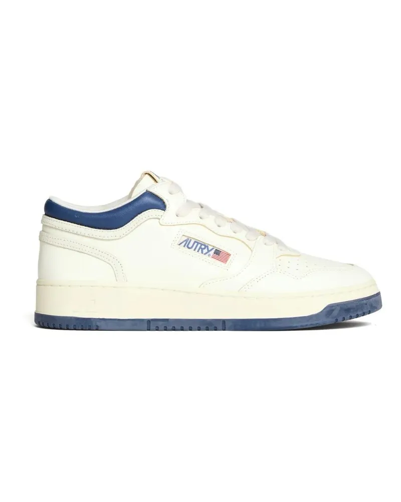 AUTRY Low-Top Sneaker Sneakers Med-Way Mid In Pelle Blu, Marsh weiß Weiß