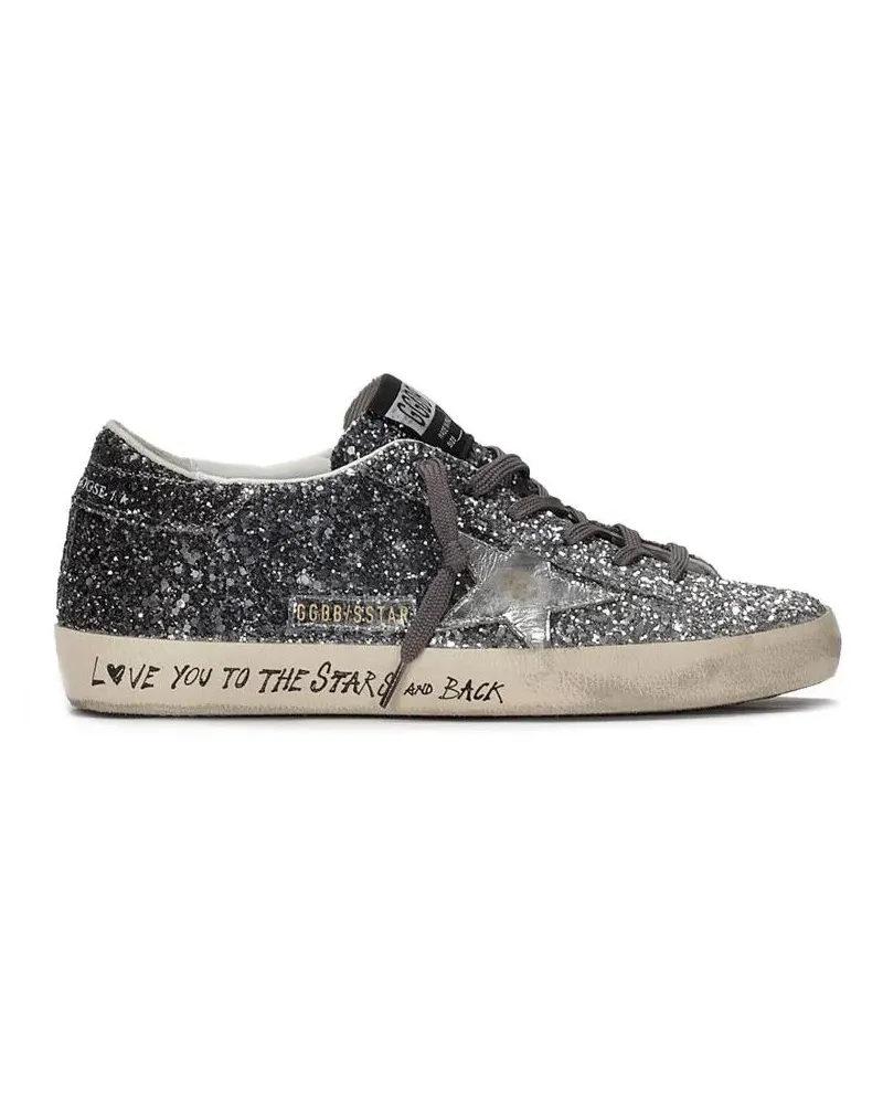 Golden Goose Low-Top Sneaker Super-Star Classic With List Glitter grau Grau