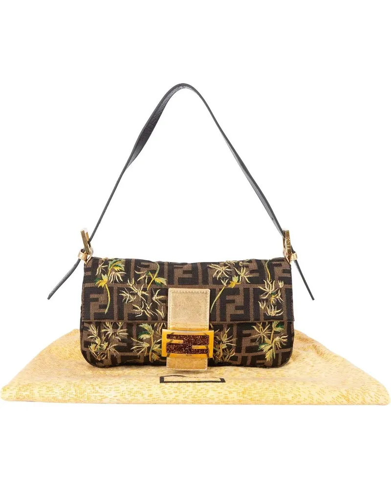 Fendi Crossbody Bags  Limited Embroidered Monogram Baguette Should bunt Bunt