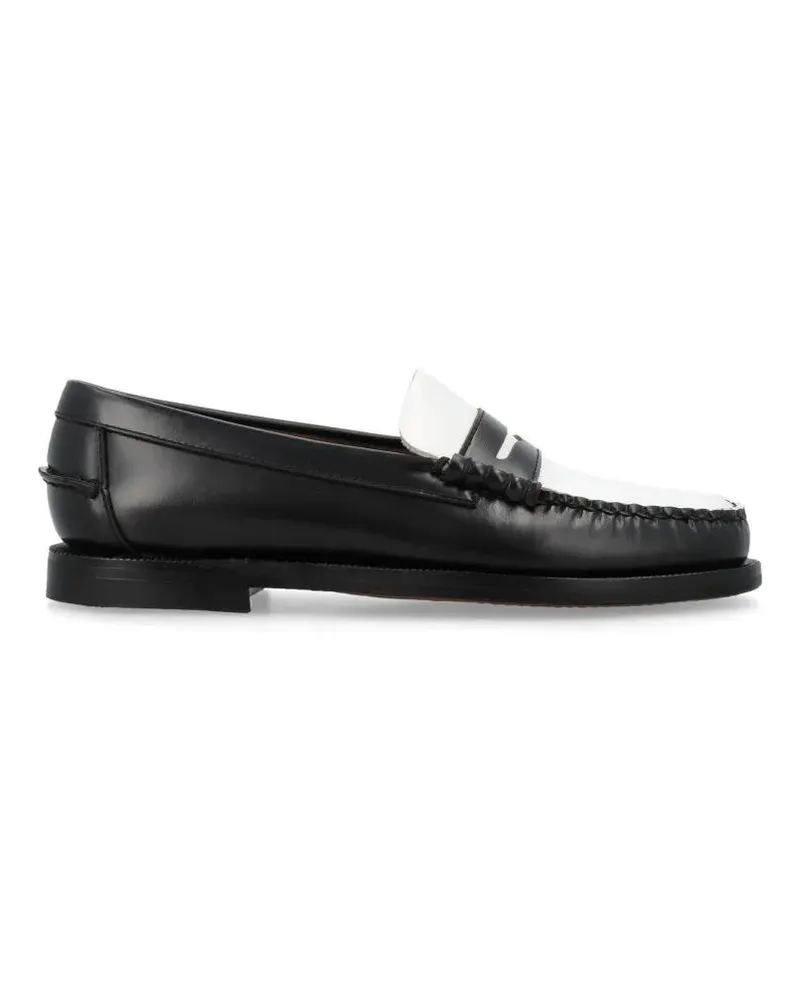 Sebago Two-Tone Classic Loafers With Detailed Stitching schwarz Schwarz