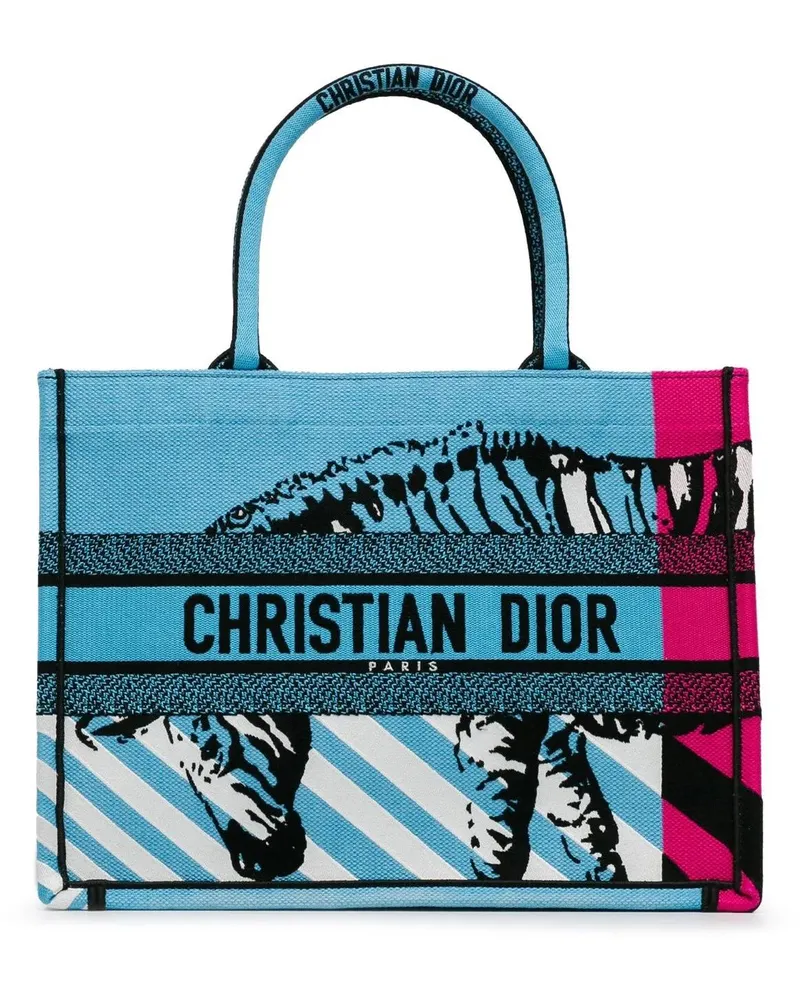 Dior Shopper 2022 Medium D-Jungle Pop Book Tote blau Blau