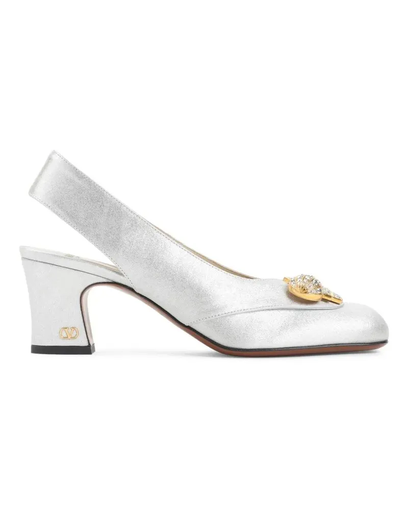 Valentino Garavani Hohe Schuhe Elegant Leather Pumps With Heel silberfarben Silber