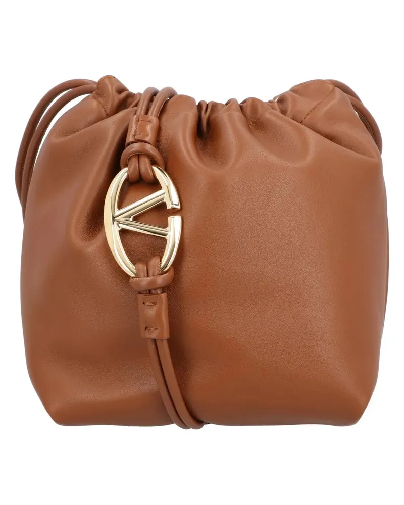 Valentino Garavani Beuteltaschen Vlogo Pouf Sheepskin Puff Bag braun Braun