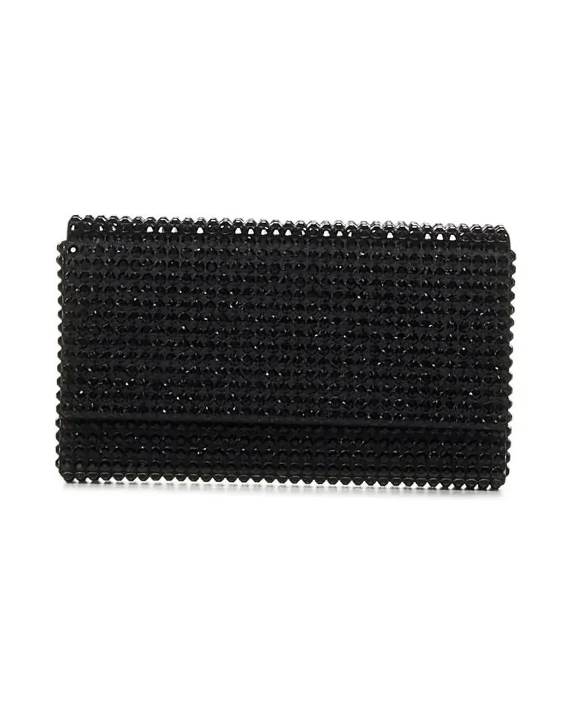 Amina Muaddi Clutches Black Silk Satin Clutch schwarz Schwarz