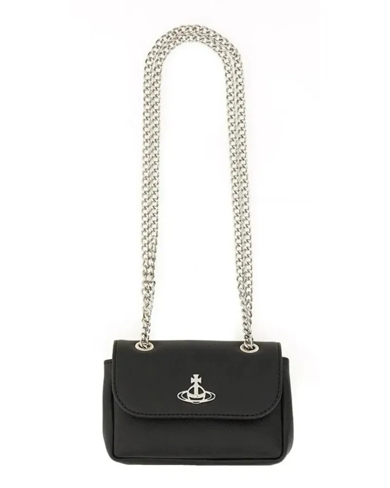 Vivienne Westwood Hobo Bags Compact Black Handbag With Chain Strap schwarz Schwarz