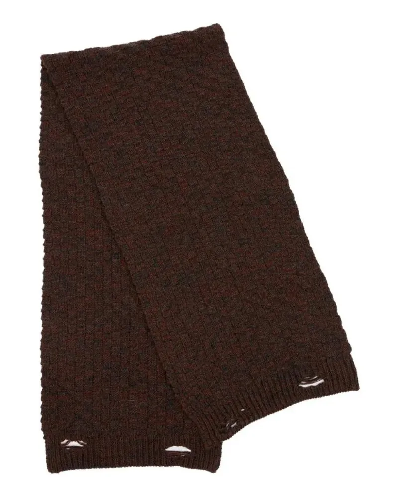 Maison Margiela Tücher & Schals Textured Ribbed Knit Scarf With Open-Hole Detail braun Braun
