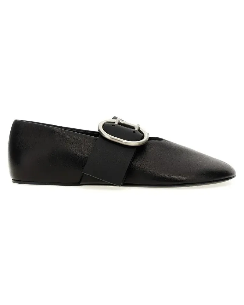 Jil Sander Buckle Ballet Flats schwarz Schwarz