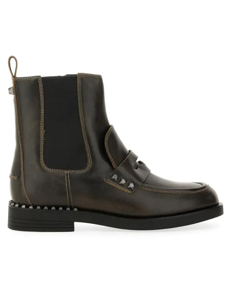 ash Stiefel Brown Leather Ankle Boots braun Braun