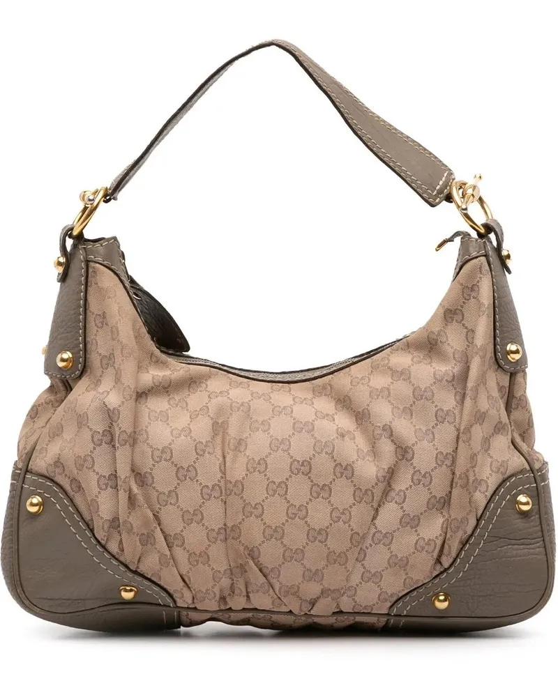 Gucci Hobo Bags Medium GG Canvas Jockey Hobo braun Braun