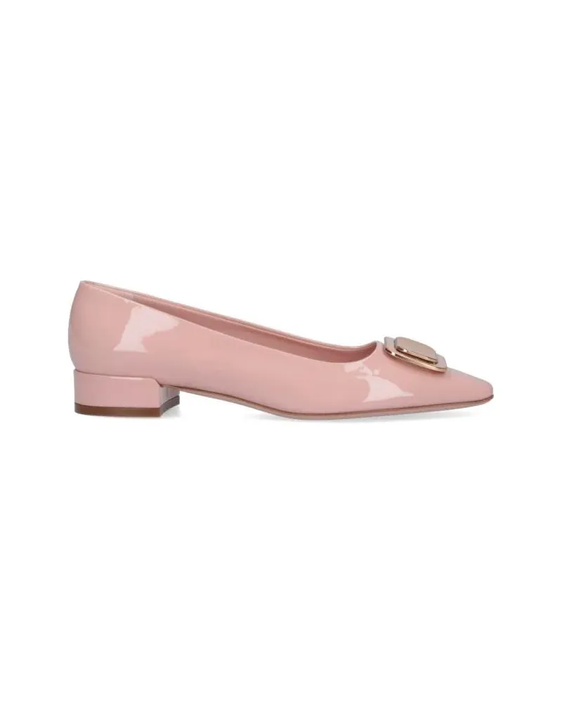 Ferragamo Hohe Schuhe New Vara Plate Pumps In Pink Patent Leather pink Rosa