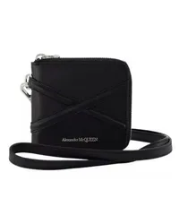 Alexander McQueen Portemonnaies Zip Around Billfold Wallet  - Black - Leather Schwarz