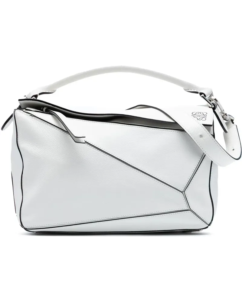 Loewe Hobo Bags Medium Calfskin Puzzle Satchel weiß Weiß