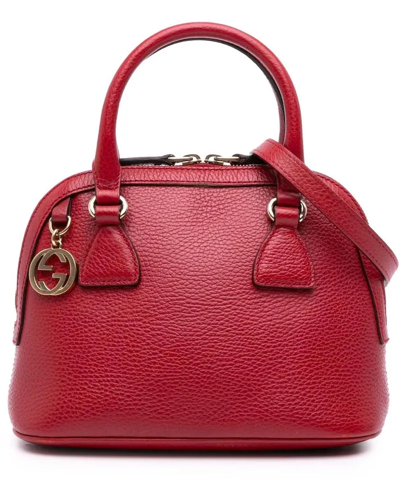 Gucci Hobo Bags Mini Leather GG Charm Dome Satchel rot Rot