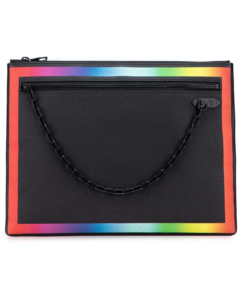 Louis Vuitton Clutches Taiga Rainbow Pochette A4 schwarz Schwarz