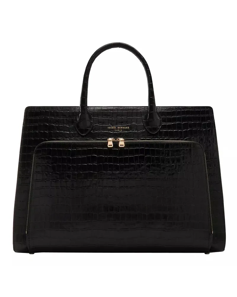 Isabel Bernard Shopper & Totes Honoré Nadine Croco Black Calfskin Leather Handbag schwarz Schwarz