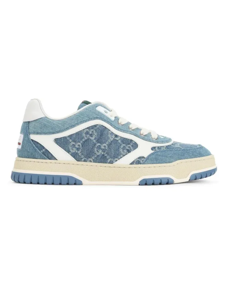 Gucci Low-Top Sneaker Denim Sneakers With Monogram Pattern blau Blau