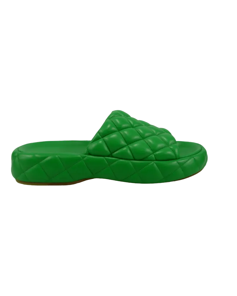 Bottega Veneta Slipper & Pantoletten Sandalo imbottito in pelle verde grün Grün
