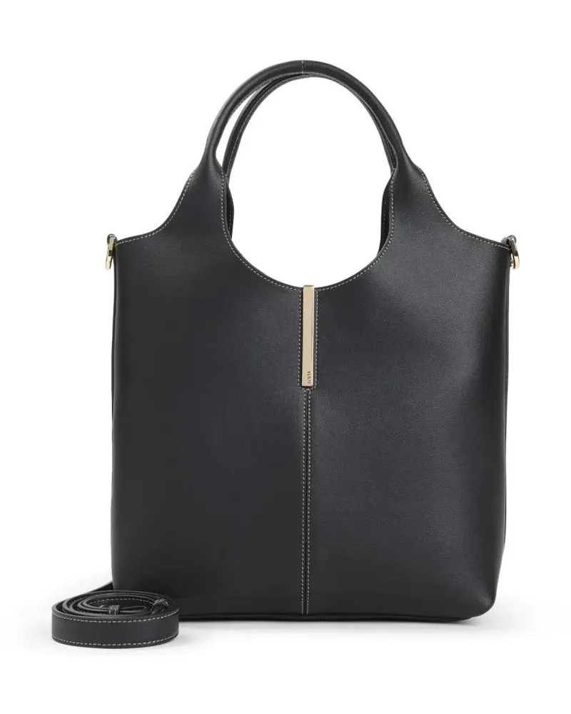 TOD'S Hobo Bags Structured Black Leather Shoulder Bag schwarz Schwarz