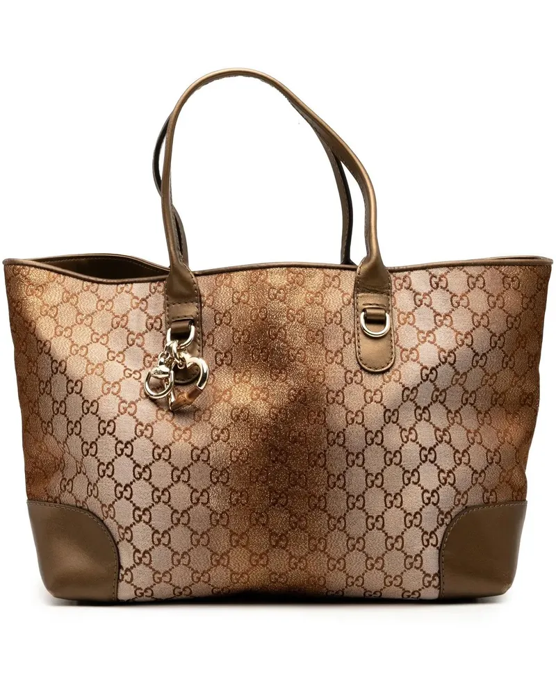 Gucci Shopper GG Lurex Heart Bit Tote braun Braun