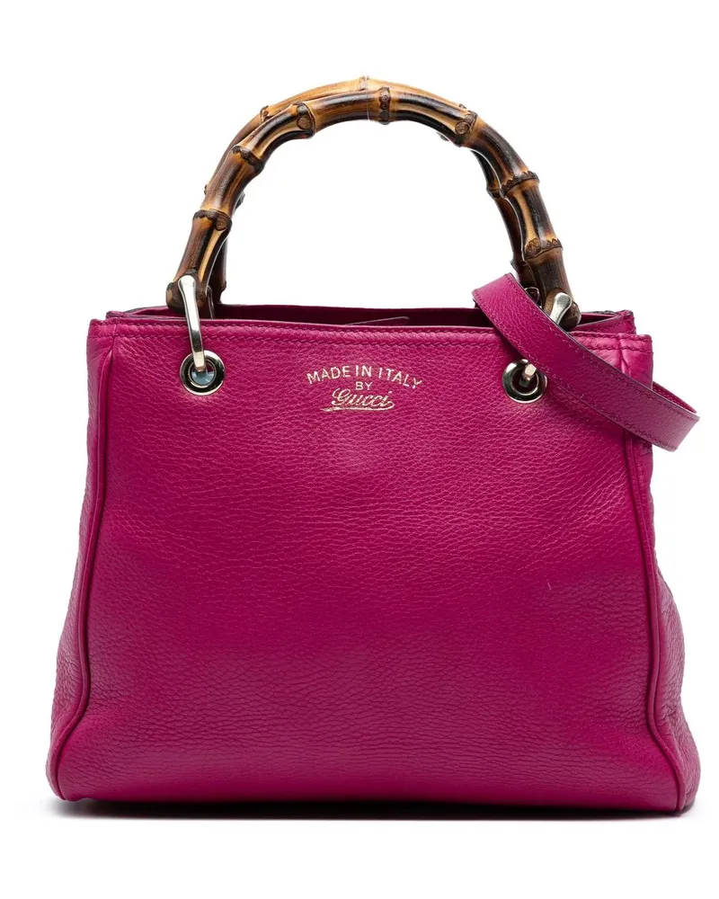 Gucci Hobo Bags Small Calfskin Bamboo Shopper Satchel rosa Gold