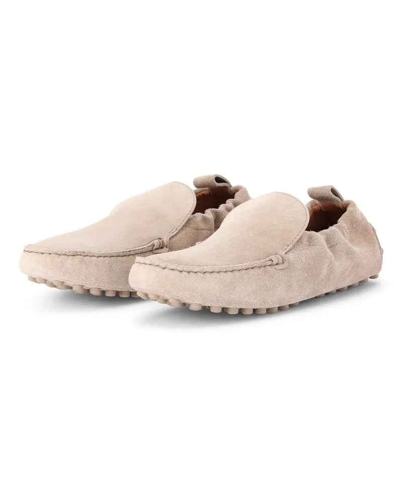 TOD'S Low-Top Sneaker Mokassins aus Veloursleder beige Beige