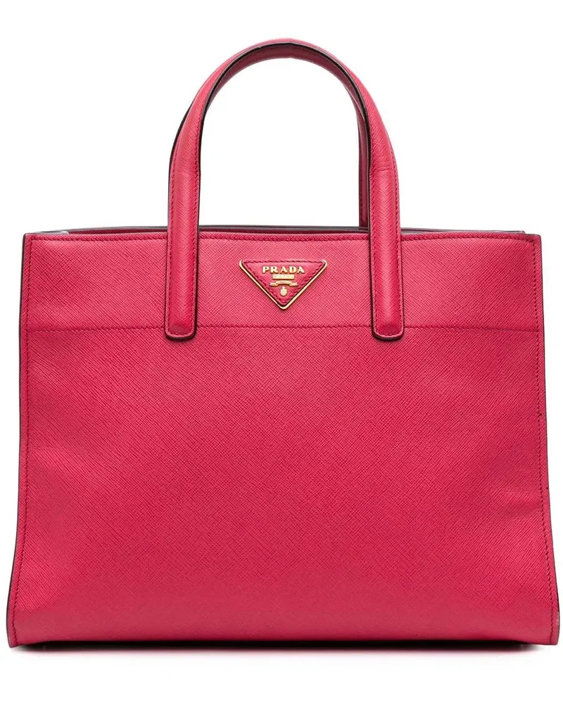 Prada Hobo Bags Saffiano Soft Triple Pocket Tote rosa Gold