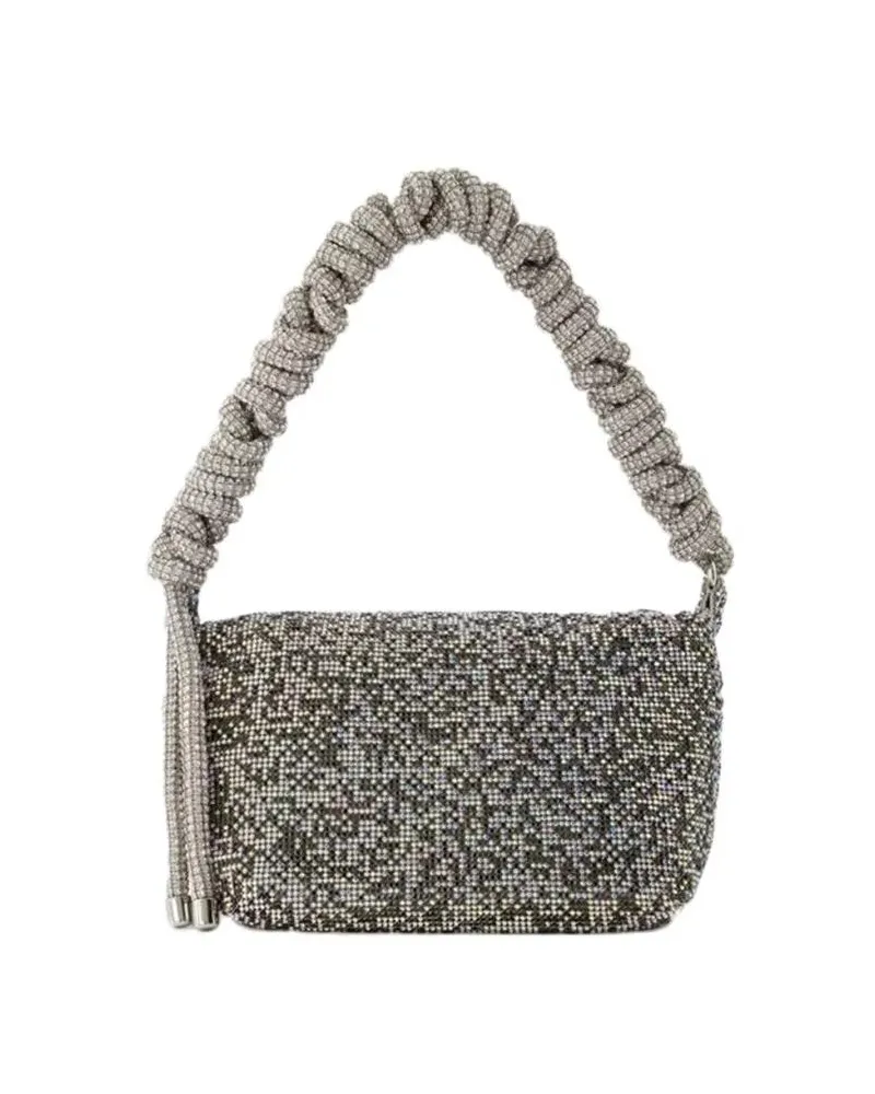 KARA Hobo Bags Crystal Mesh Bag - Polyester - Black Pixel schwarz Schwarz