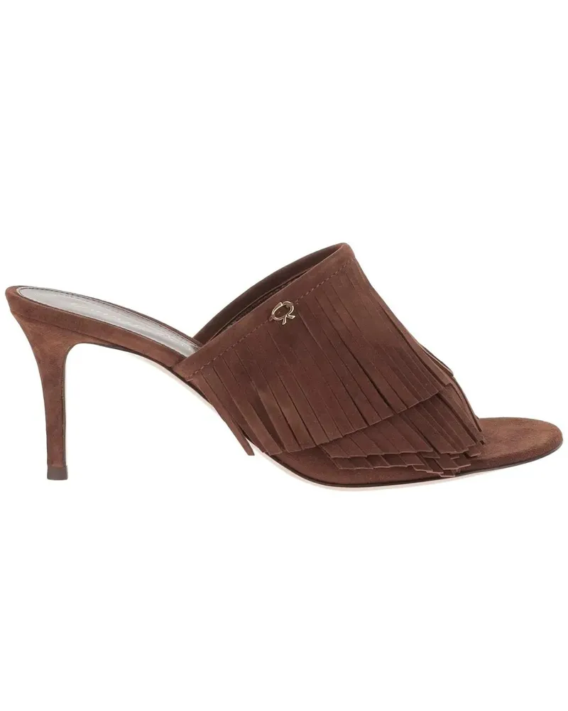 Gianvito Rossi Slipper & Pantoletten Suede Mules With Bangs braun Braun