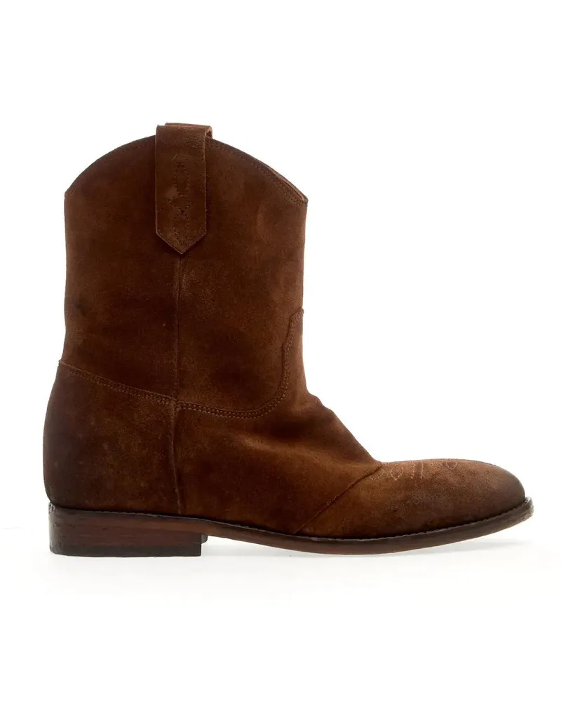 Strategia / JFK Stiefel Texan Suede Washed Cigar braun Braun