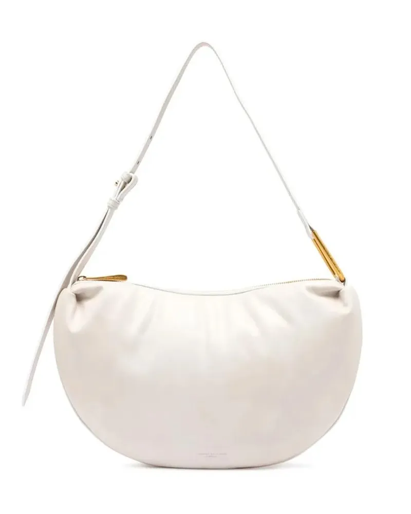 Gianni Chiarini Hobo Bags Matilde Shoulder Bag In Marble Leather weiß Weiß