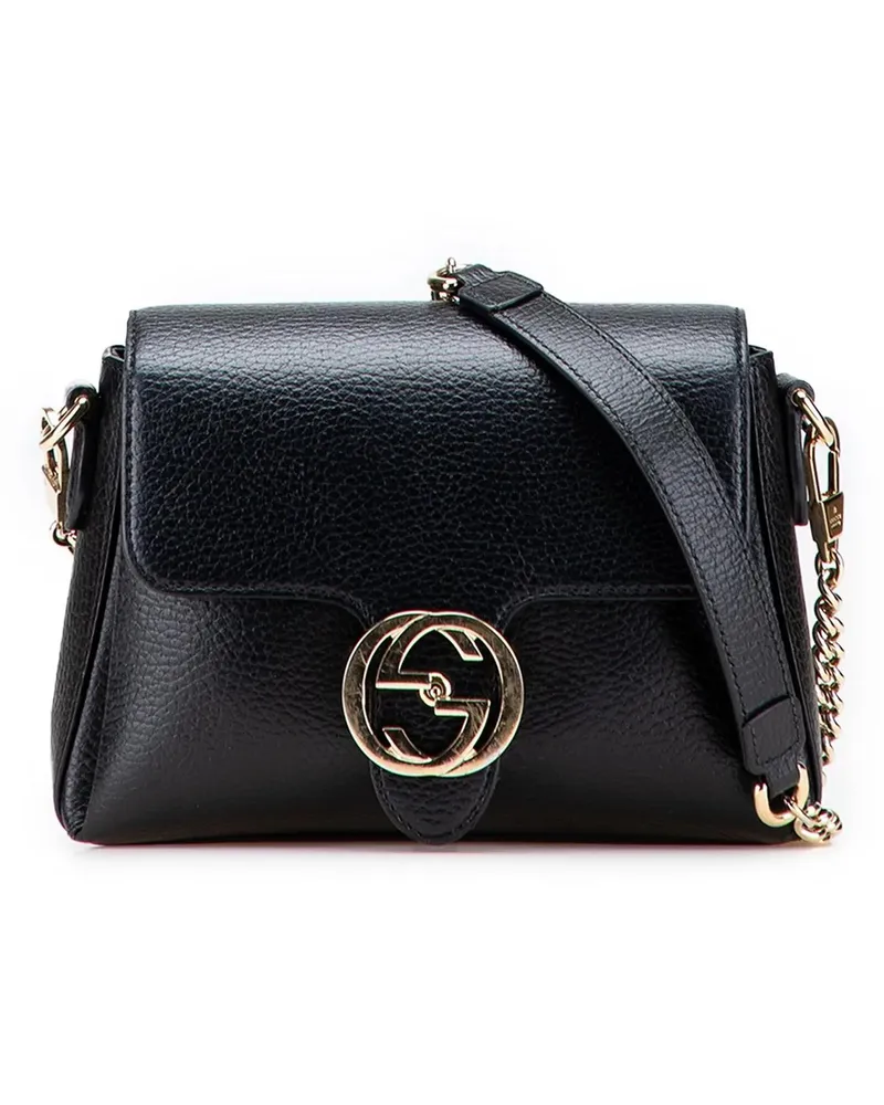 Gucci Hobo Bags Small Dollar Calfskin Interlocking G Crossbody schwarz Schwarz