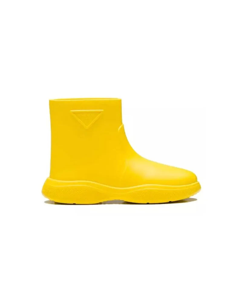 Prada Stiefel Logo Rubber Boots gelb Gelb