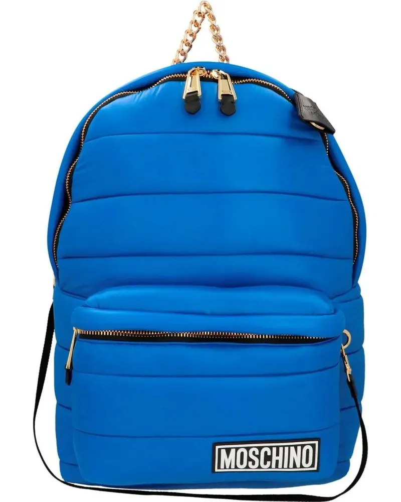 Moschino Rucksäcke Quilted Hooded Backpack blau Blau