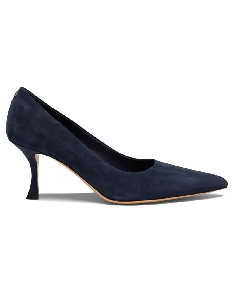 Ferragamo Hohe Schuhe Pointed Toe Blue Suede Heeled Shoes blau Blau