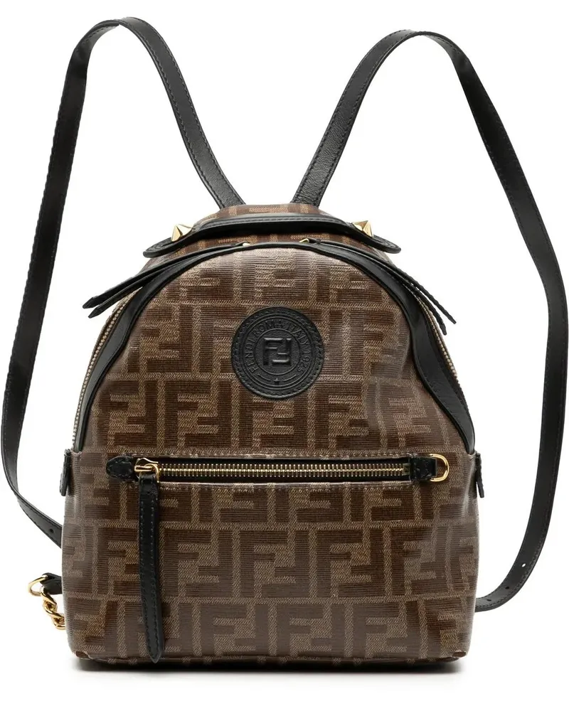 Fendi Rucksäcke Zucca Coated Canvas FF 1974 Backpack braun Braun