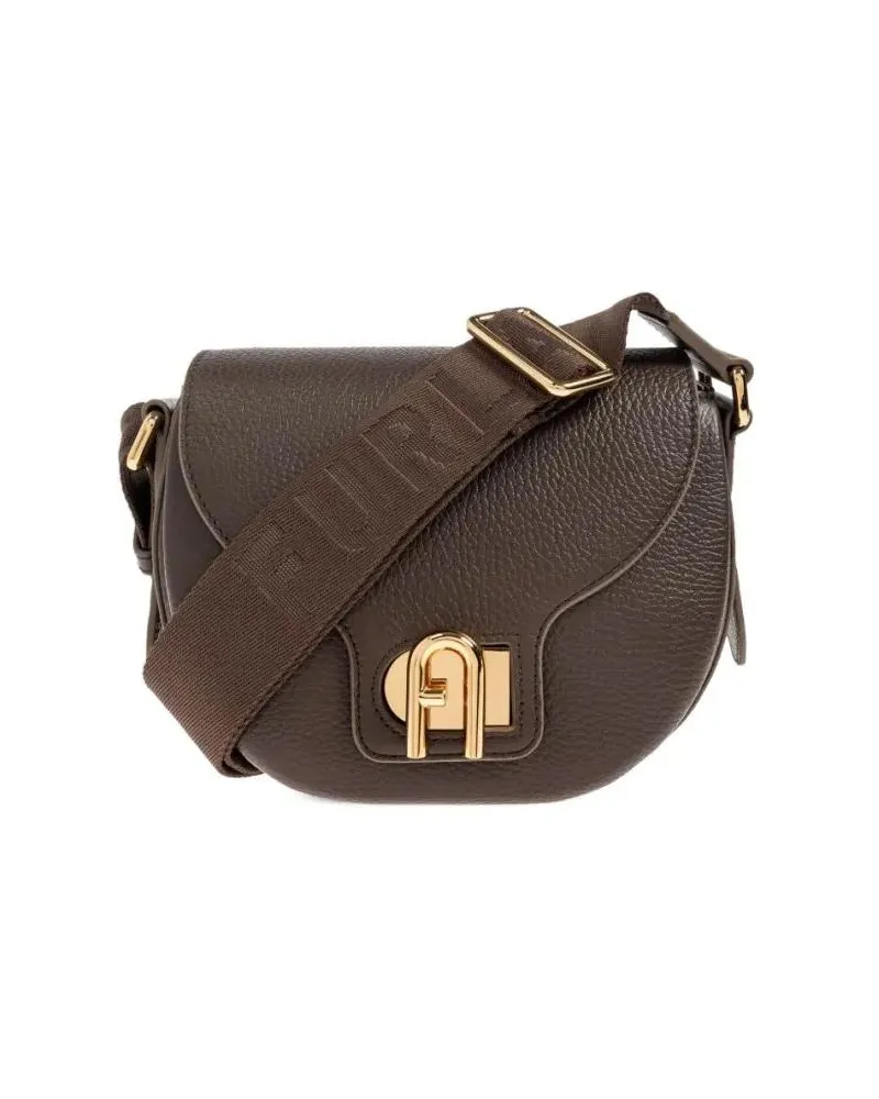 Furla Hobo Bags Compact Crossbody Bag With Rounded Flap Closure grau Grau