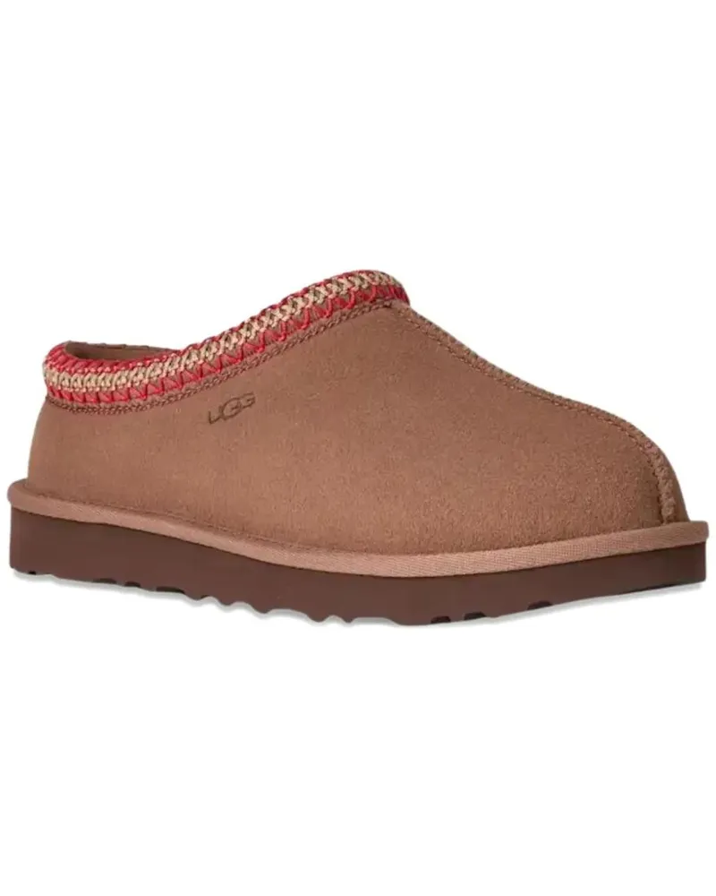 UGG Loafer Slip-On Flat Shoes With Woven Trim Accents braun Braun