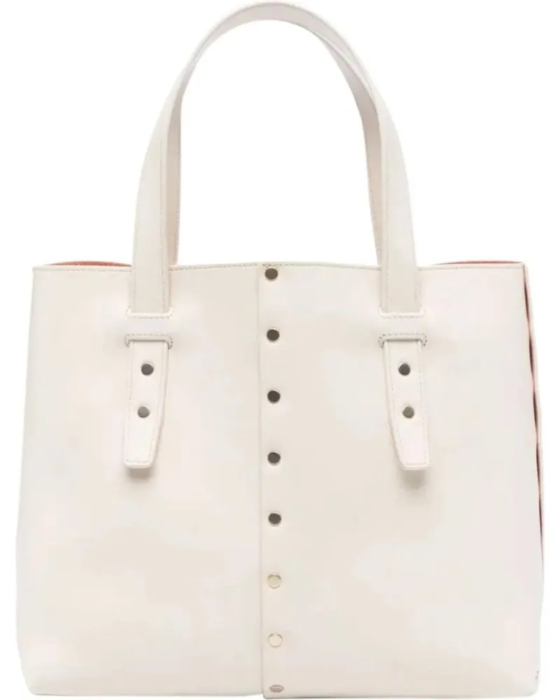 Fabiana Filippi Hobo Bags Structured Shoulder Bag With Decorative Studs weiß Weiß
