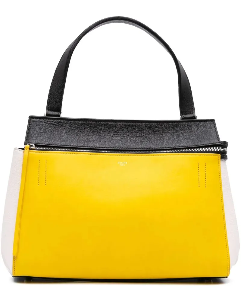 Celine Crossbody Bags Medium Tricolor Leather Edge Handbag gelb Gelb