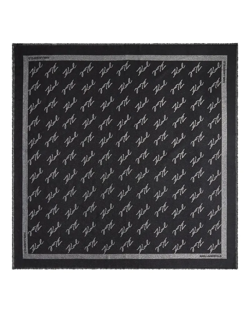 Karl Lagerfeld Tücher & Schals K/SIGNATURE Halstuch in Metallic-Optik schwarz Schwarz