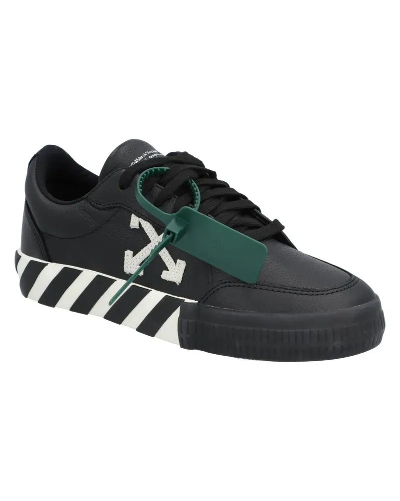 OFF-WHITE Low-Top Sneaker Low Vulcanized Leather Black White schwarz Schwarz