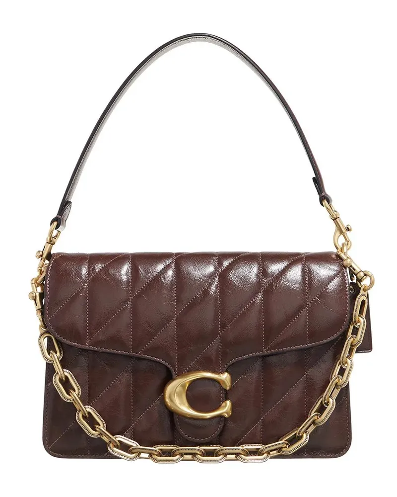 Coach Crossbody Bags Quilted Glazed Leather Chain Tabby Shoulder Bag Wi braun Braun