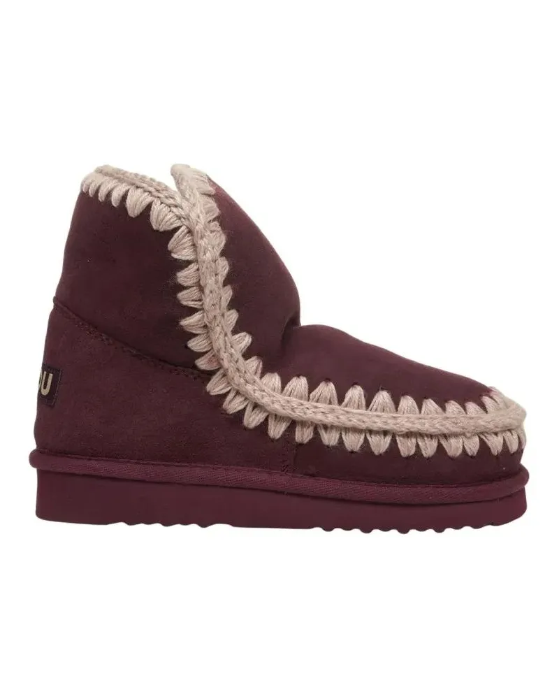 Mou Stiefel Eskimo Ankle Boots In Deep Burgundy Suede schwarz Schwarz