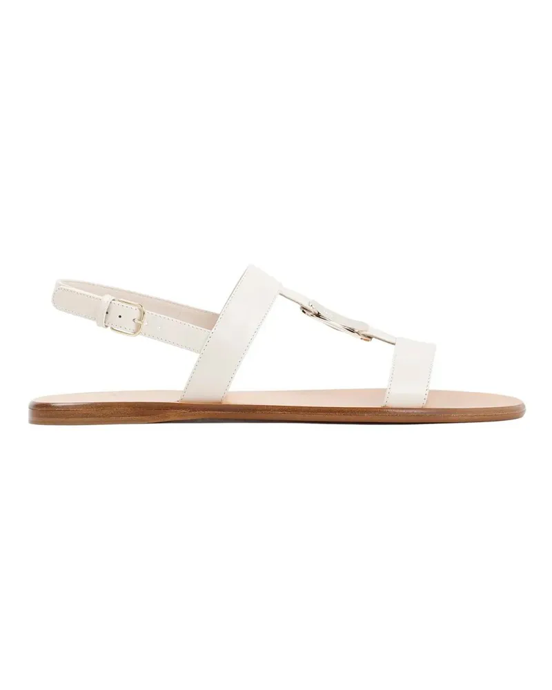 Ferragamo Sandalen White Mascarpone Lamb Leather Vida Sandals weiß Weiß