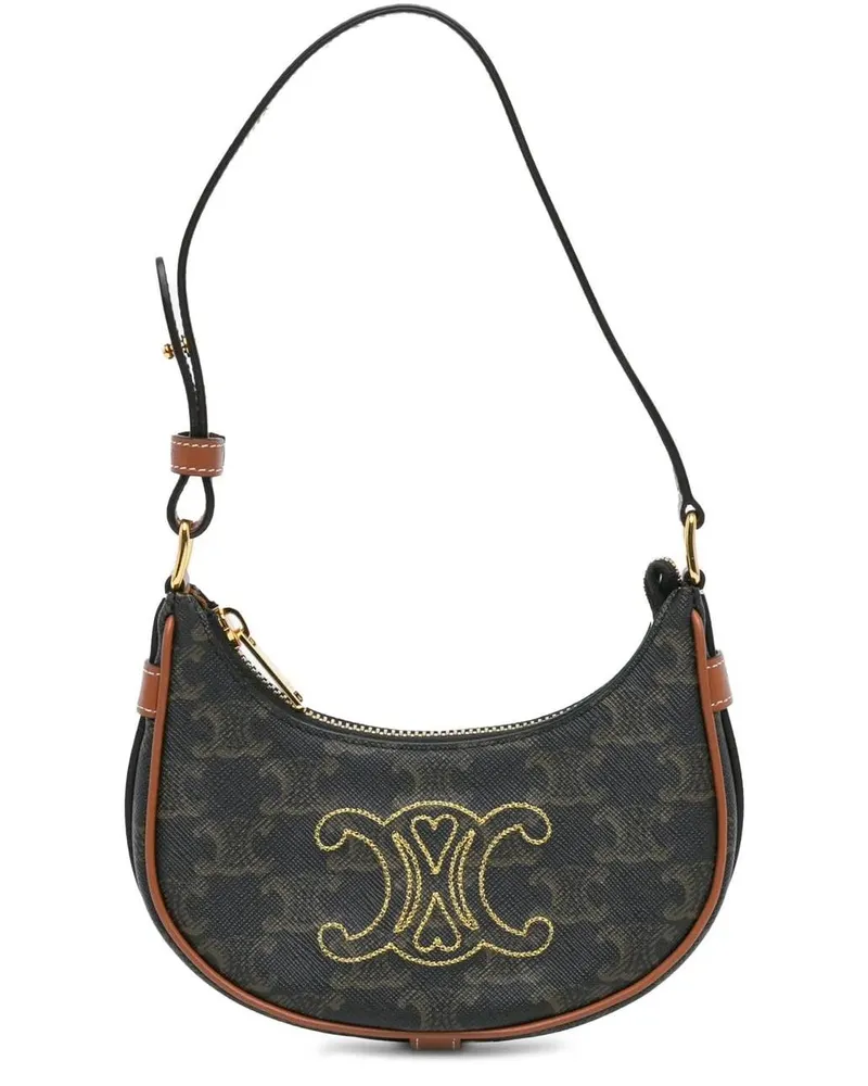 Celine Hobo Bags 2022 Mini Triomphe Coated Canvas Ava Shoulder Bag braun Braun