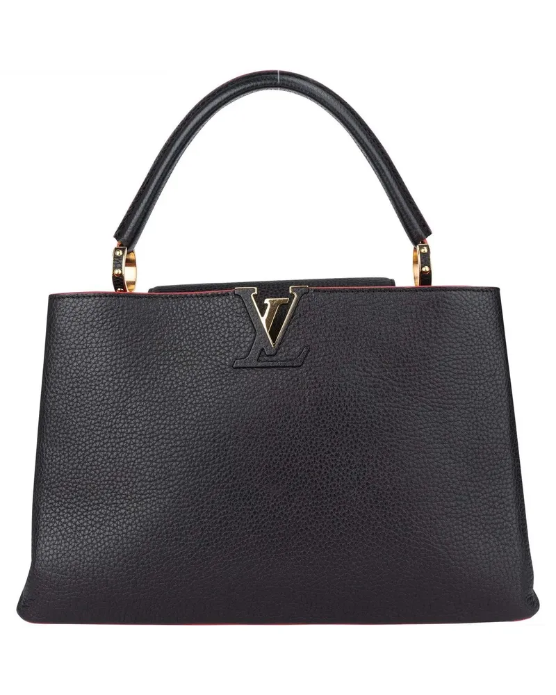 Louis Vuitton Crossbody Bags  Black Leather Lining Capucines MM Ha bunt Bunt