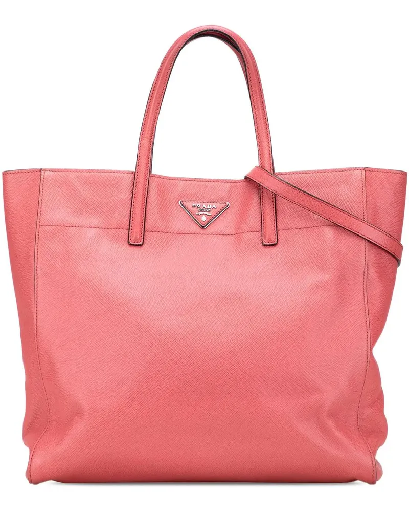 Prada Hobo Bags Saffiano Soft Tote rosa Gold