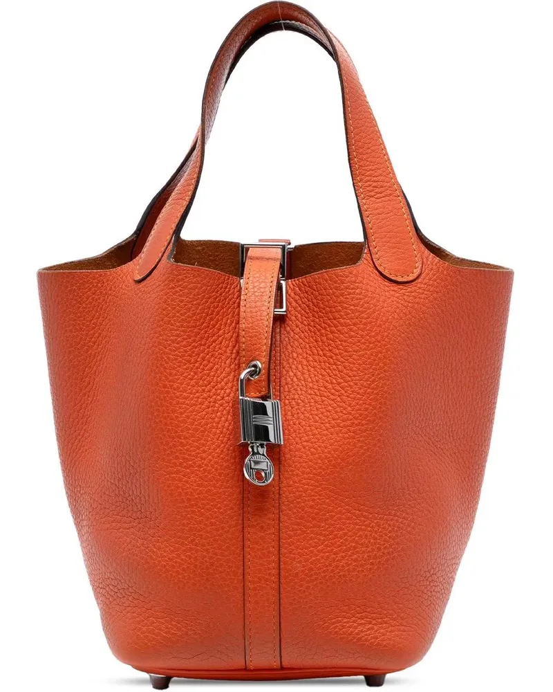 Hermès Crossbody Bags Clemence Picotin Lock 18 orange Orange