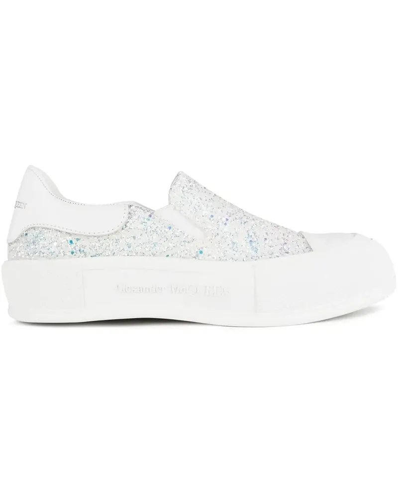 Alexander McQueen Low-Top Sneaker Deck Plimsoll Glitter Slip On Sneakers bunt Bunt
