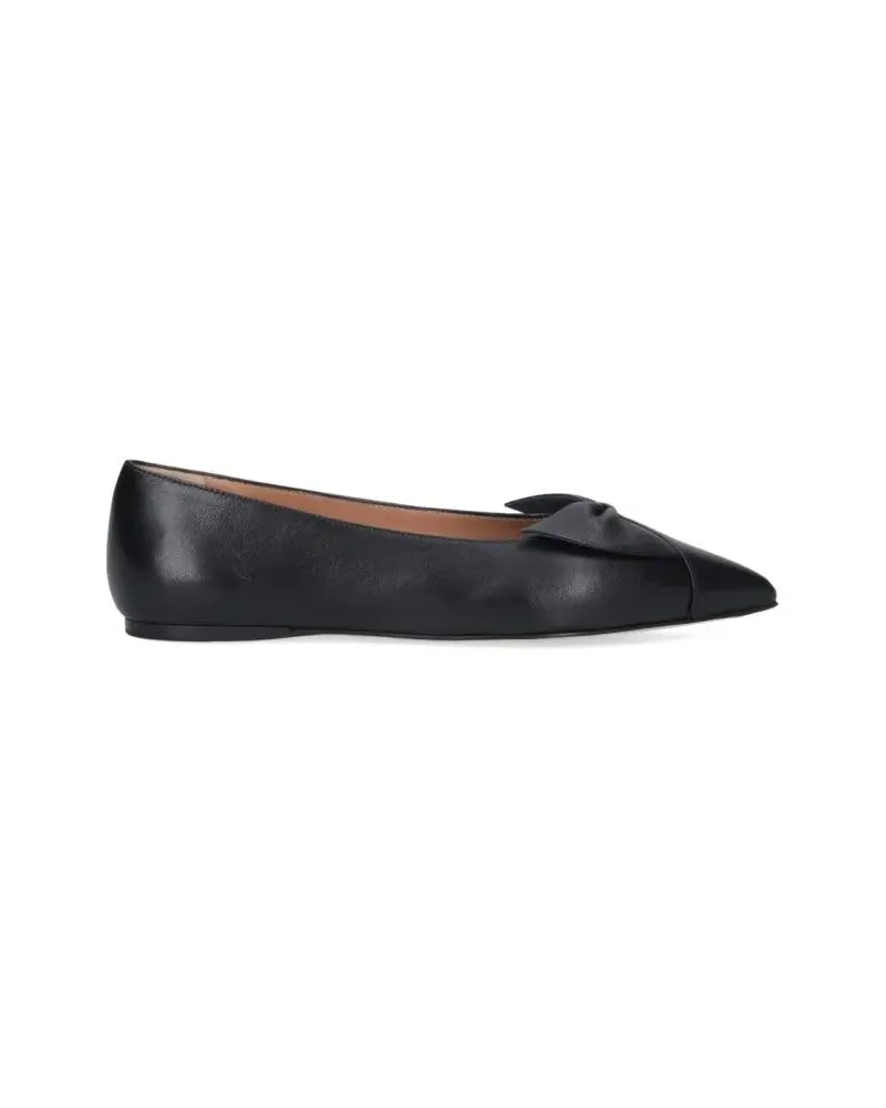 Ferragamo Pointed Toe Black Nappa Flats schwarz Schwarz